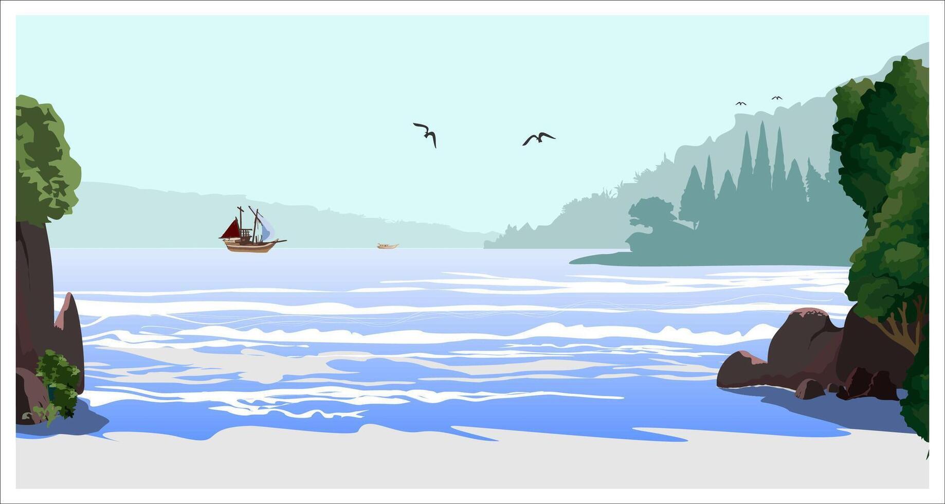 beach view images vector