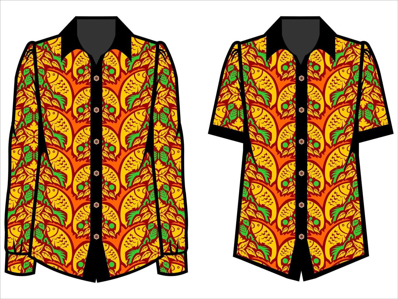 various batik clothes vector