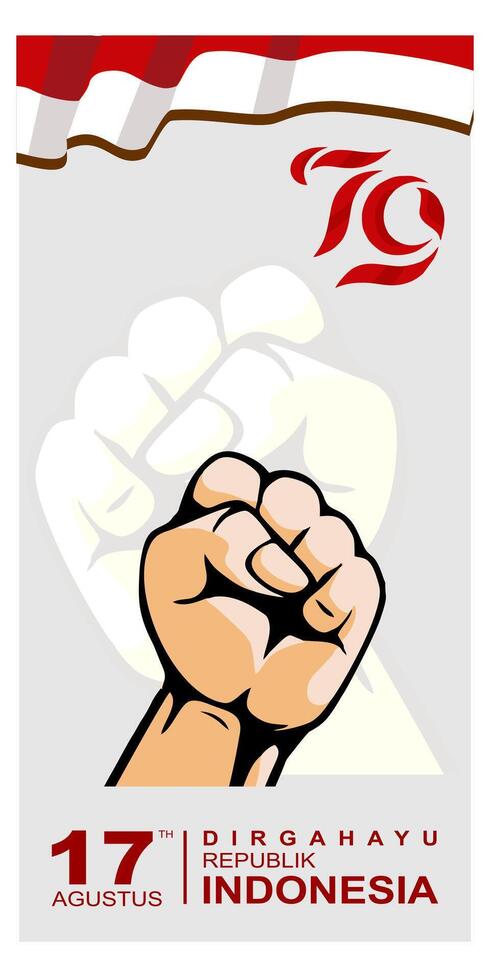 Indonesian independence day background template vector
