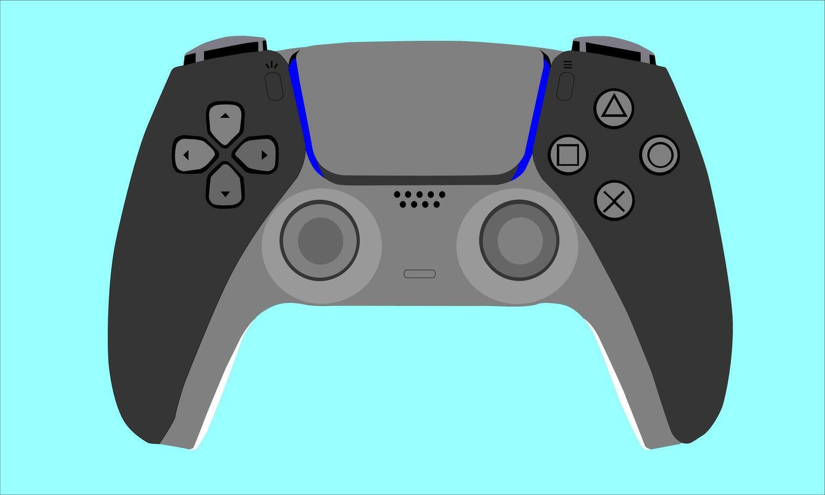 illustration of an electronic game console device with a blue background vector