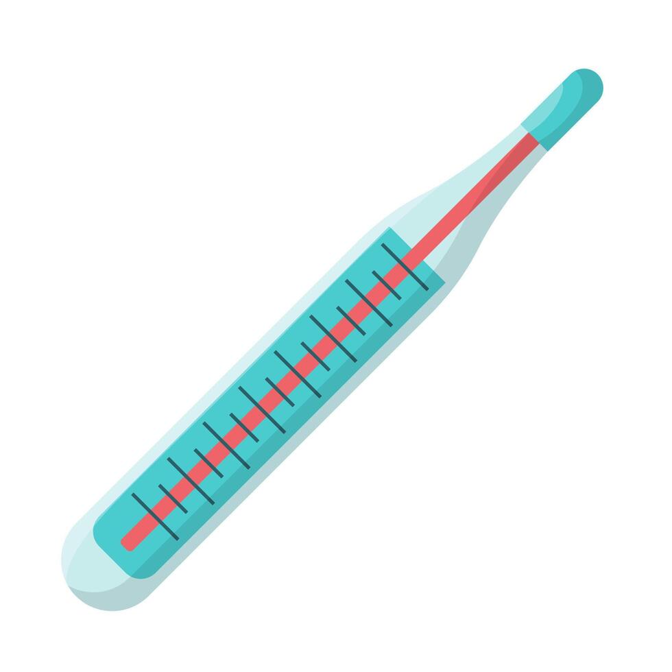 Mercury thermometer. Medicine elements and tools vector