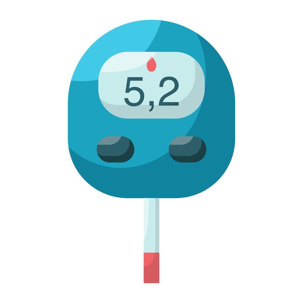Glucometer. Medicine elements and tools vector