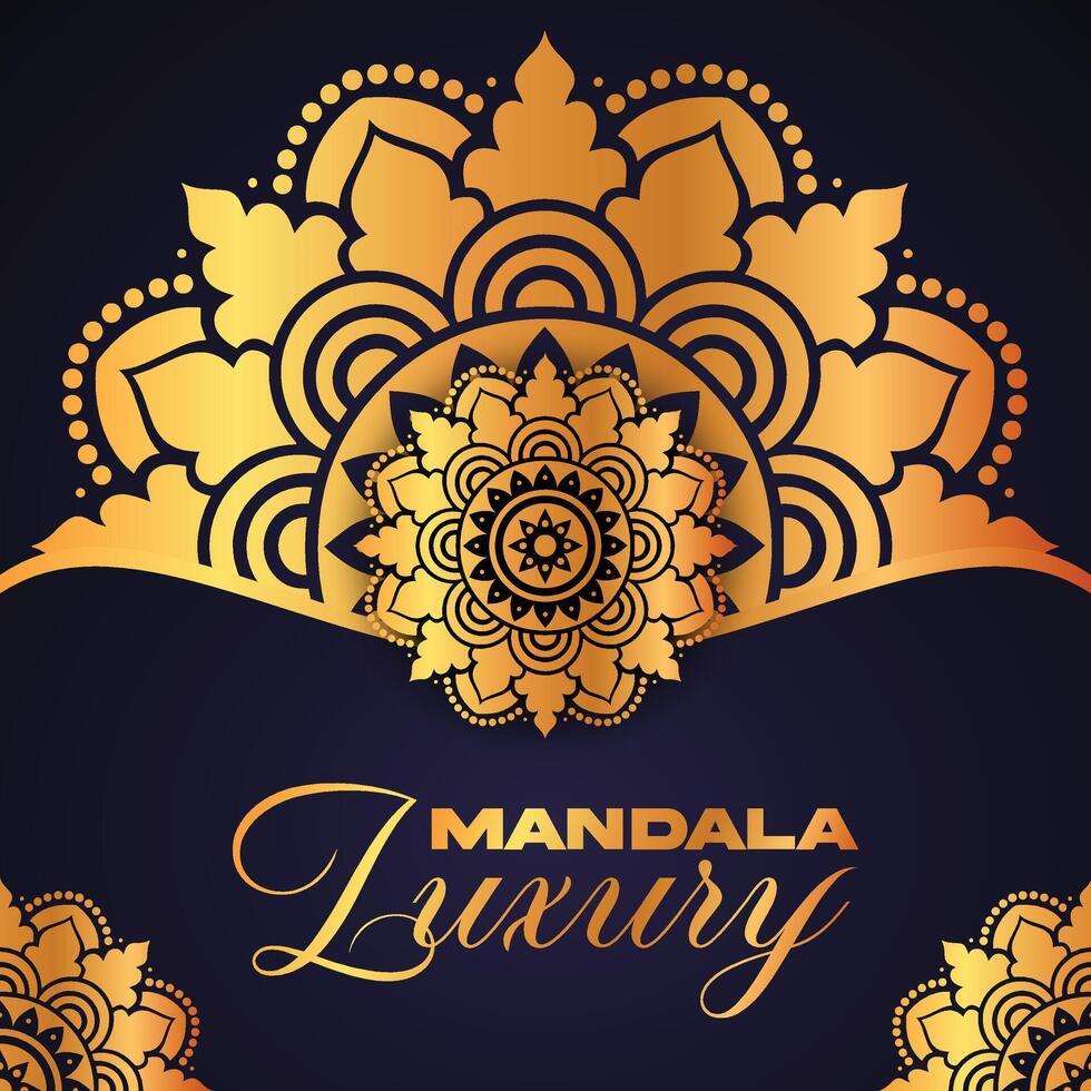 Luxury Golden Mandala Background Design Template vector