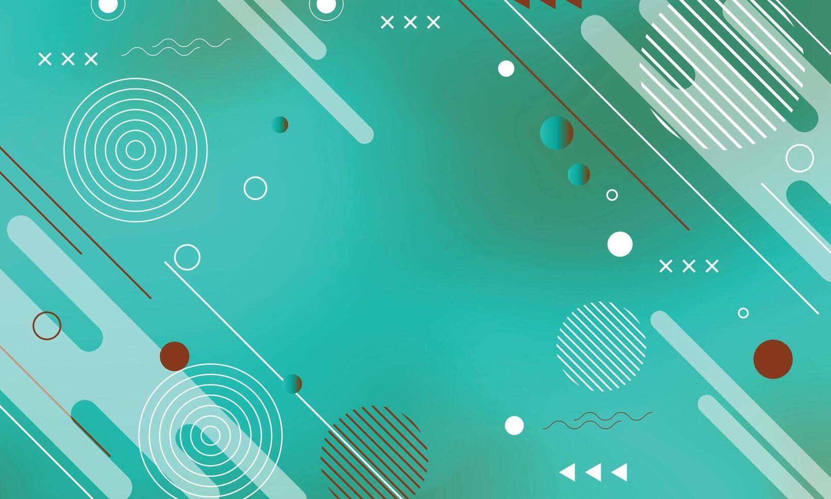 Gradient fluid background with memphis elements. vector