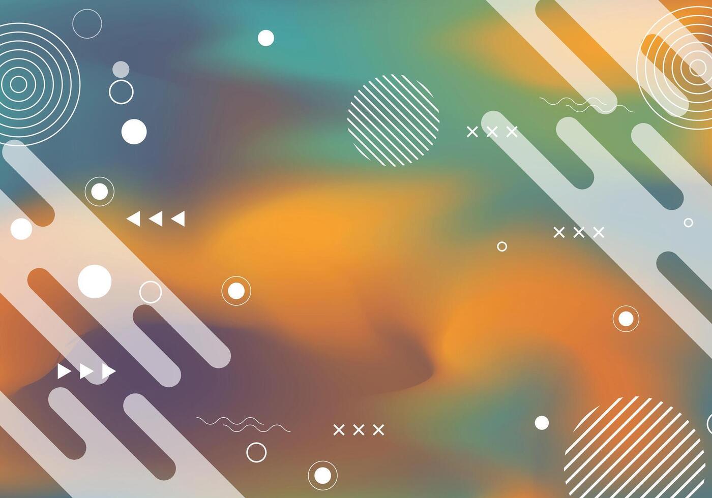 Gradient geometric with memphis element background. vector