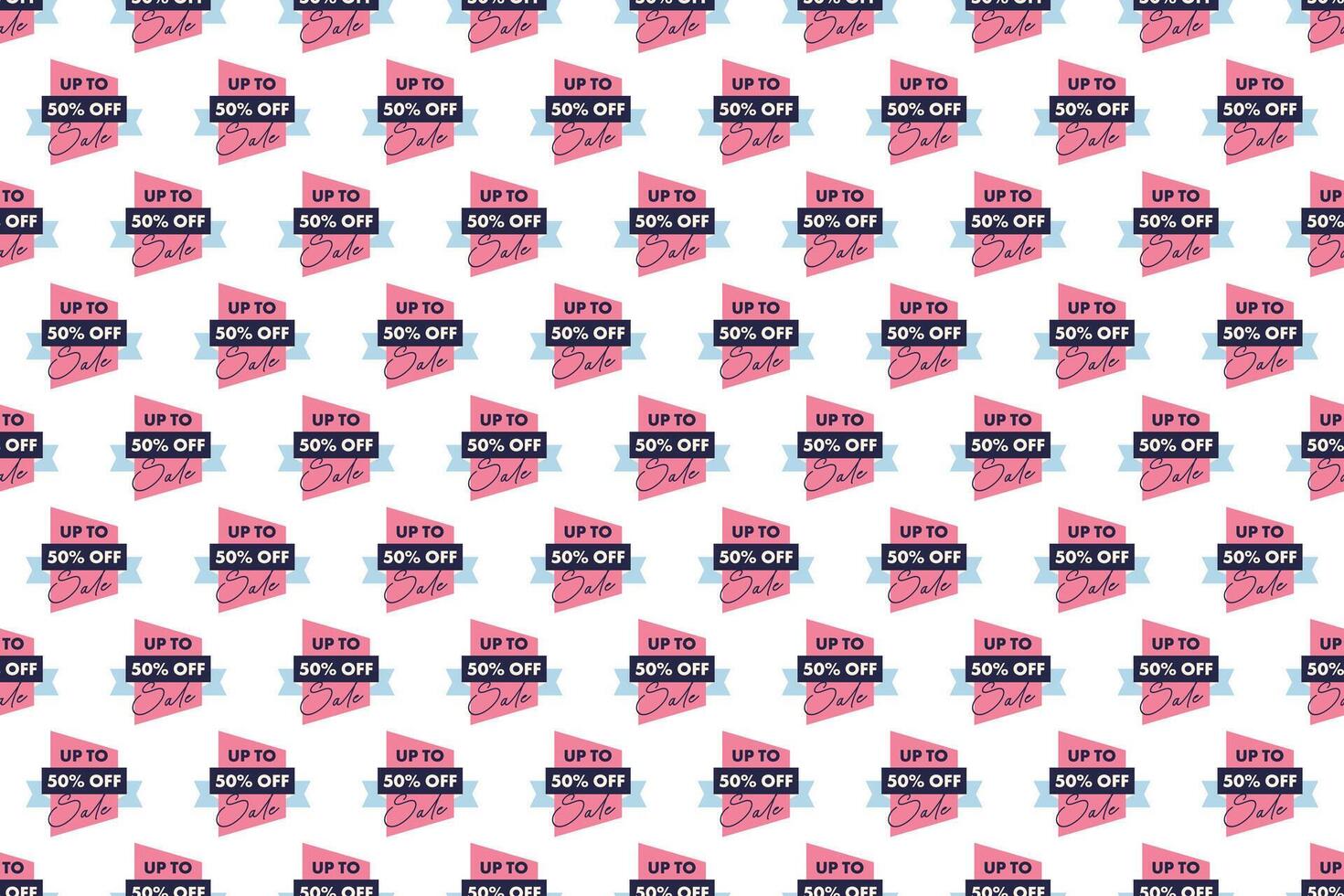 Discount banner seamless pattern background vector