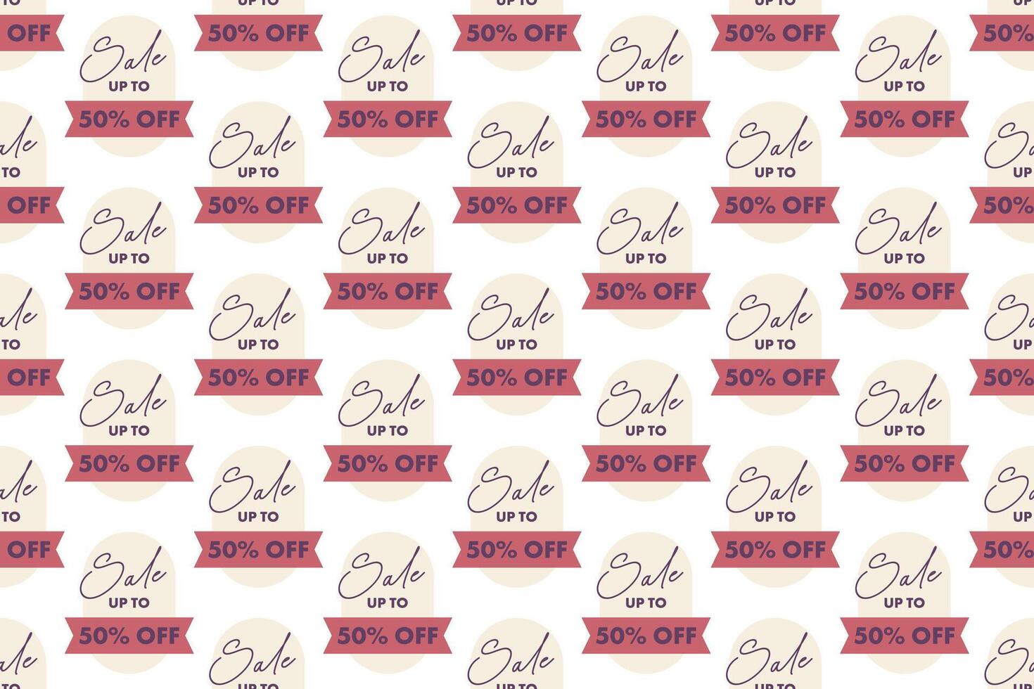 Discount banner seamless pattern background vector
