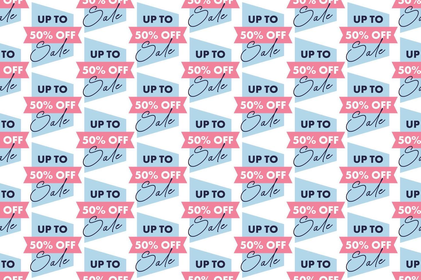Discount banner seamless pattern background vector