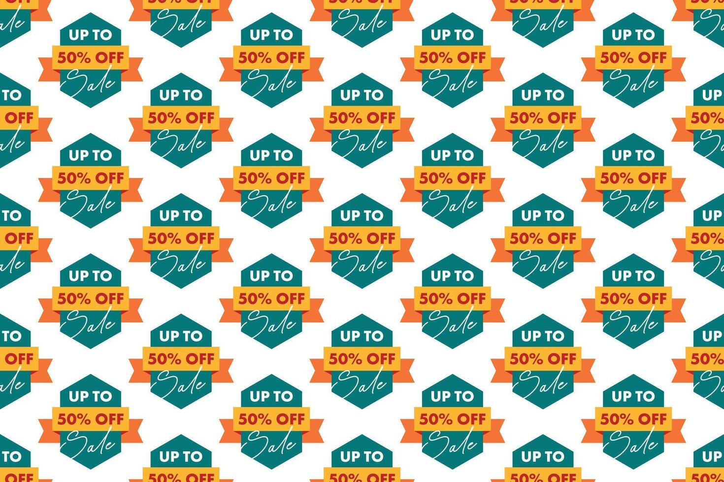 Discount banner seamless pattern background vector