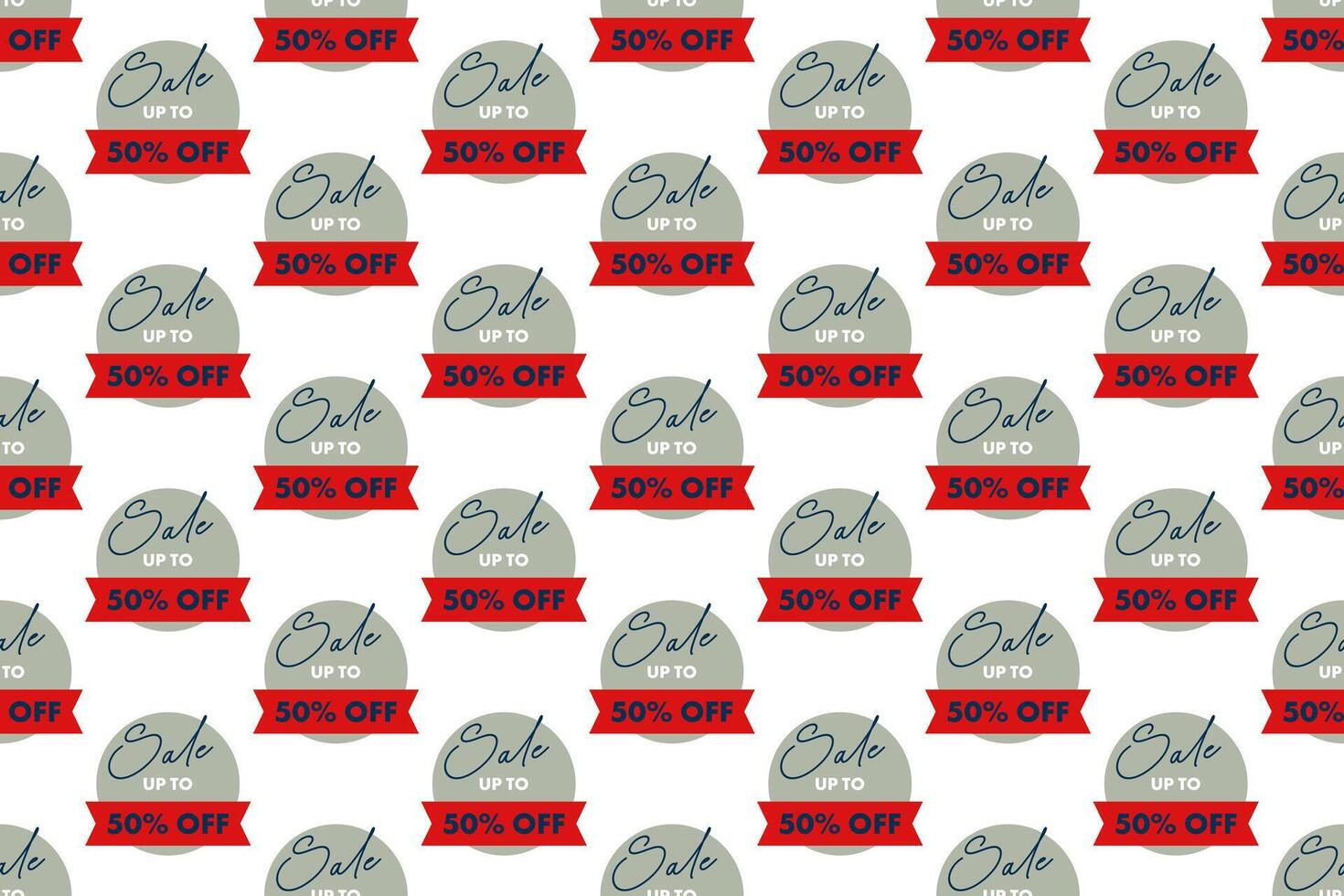 Discount banner seamless pattern background vector