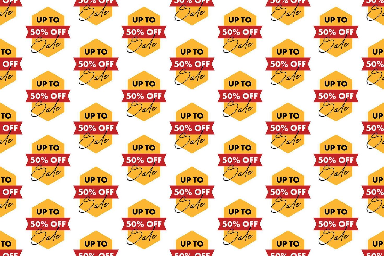 Discount banner seamless pattern background vector