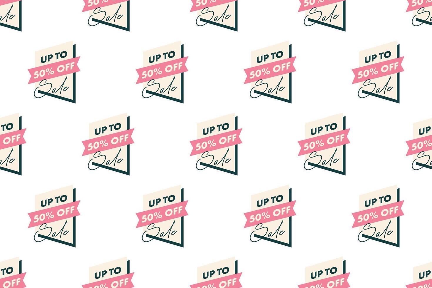 Discount banner seamless pattern background vector