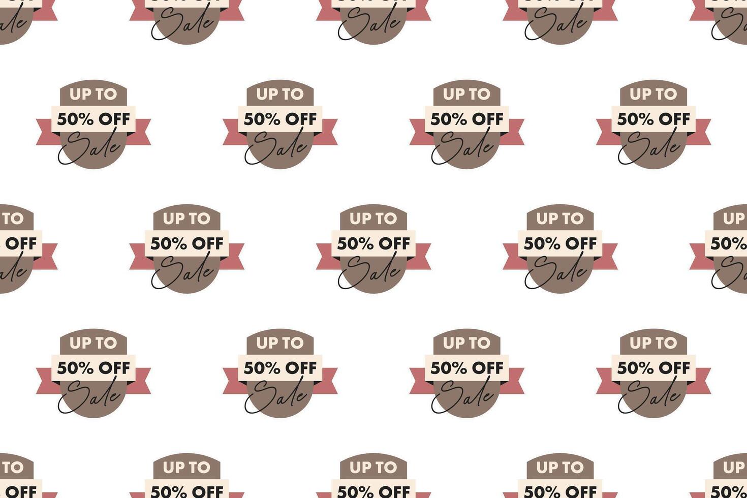 Discount banner seamless pattern background vector