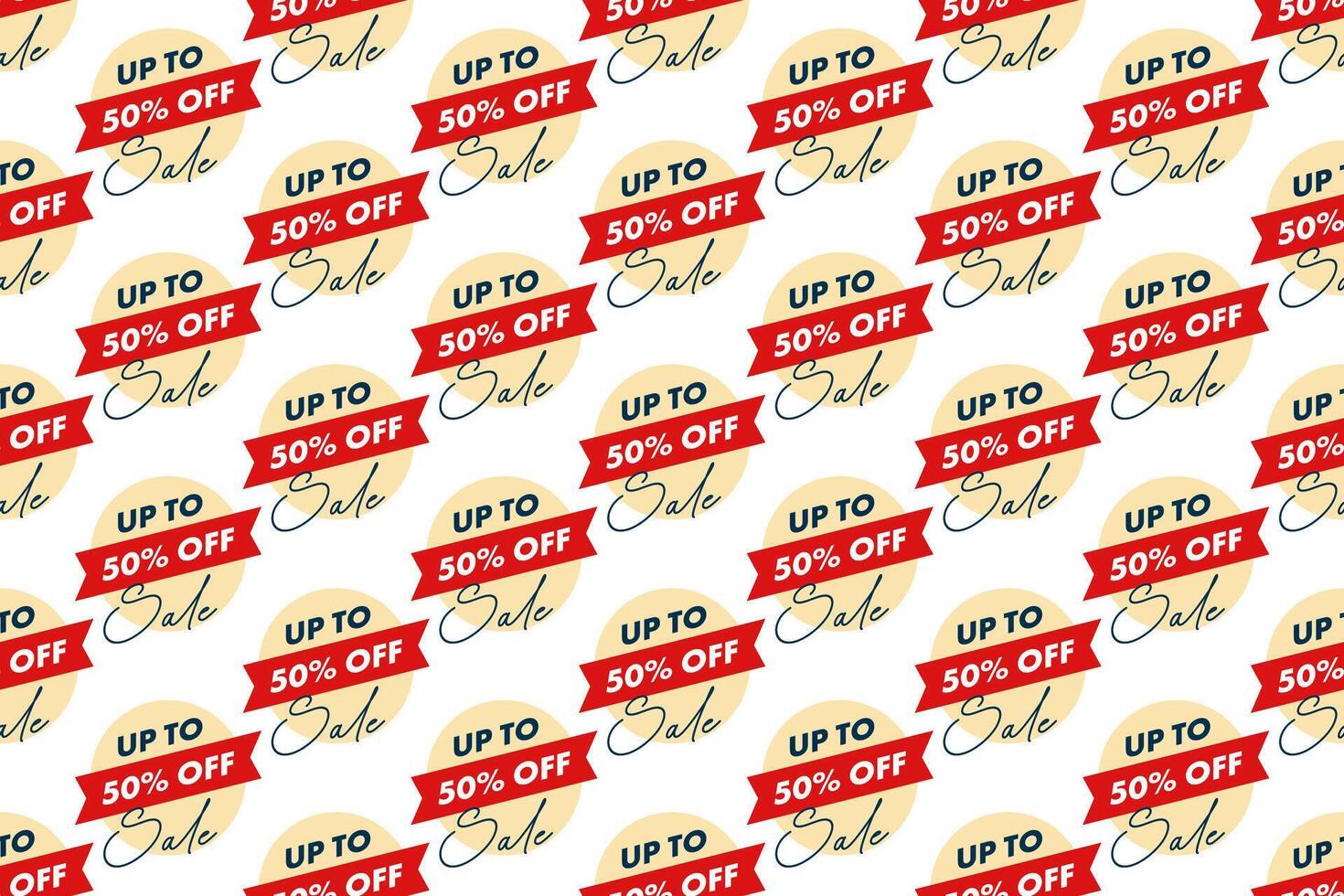 Discount banner seamless pattern background vector