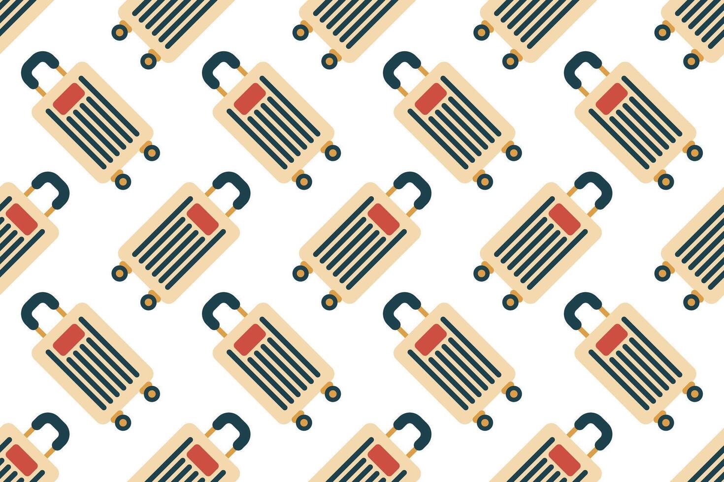 Seamless pattern background with flat luggage icon vector
