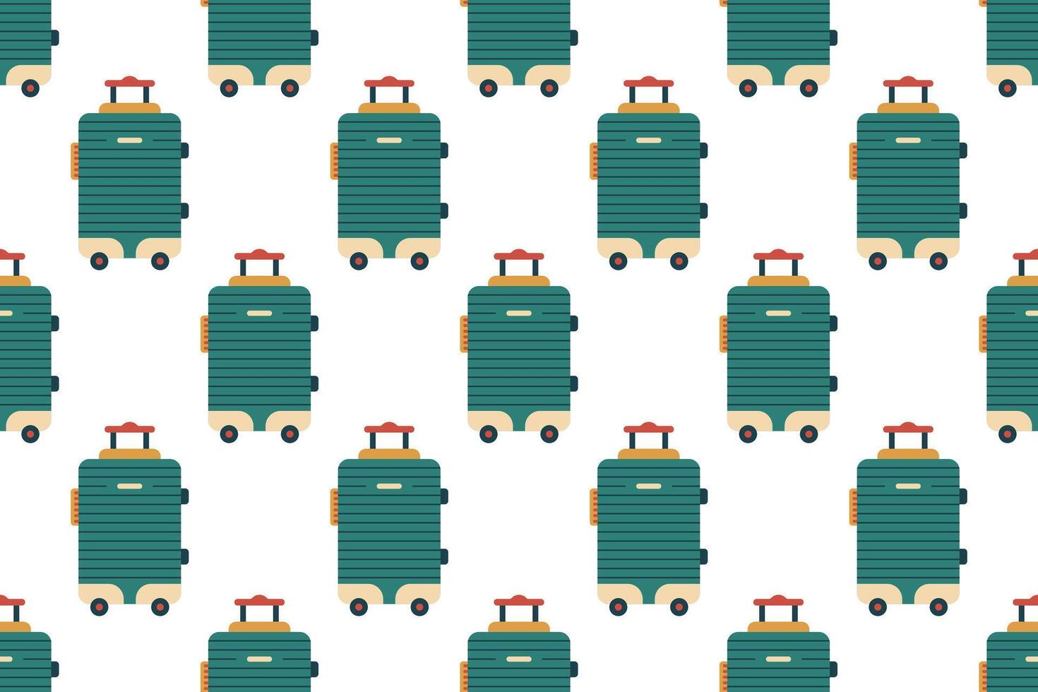 Seamless pattern background with flat luggage icon vector