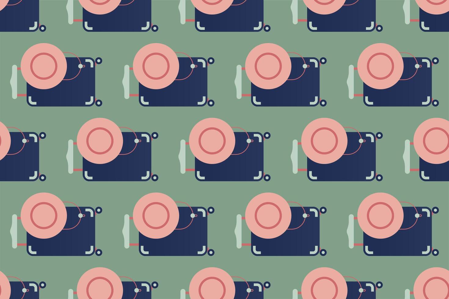 Seamless pattern background with flat luggage icon vector