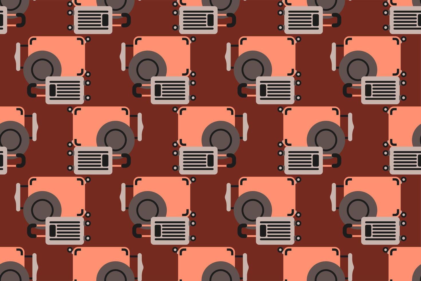 Seamless pattern background with flat luggage icon vector