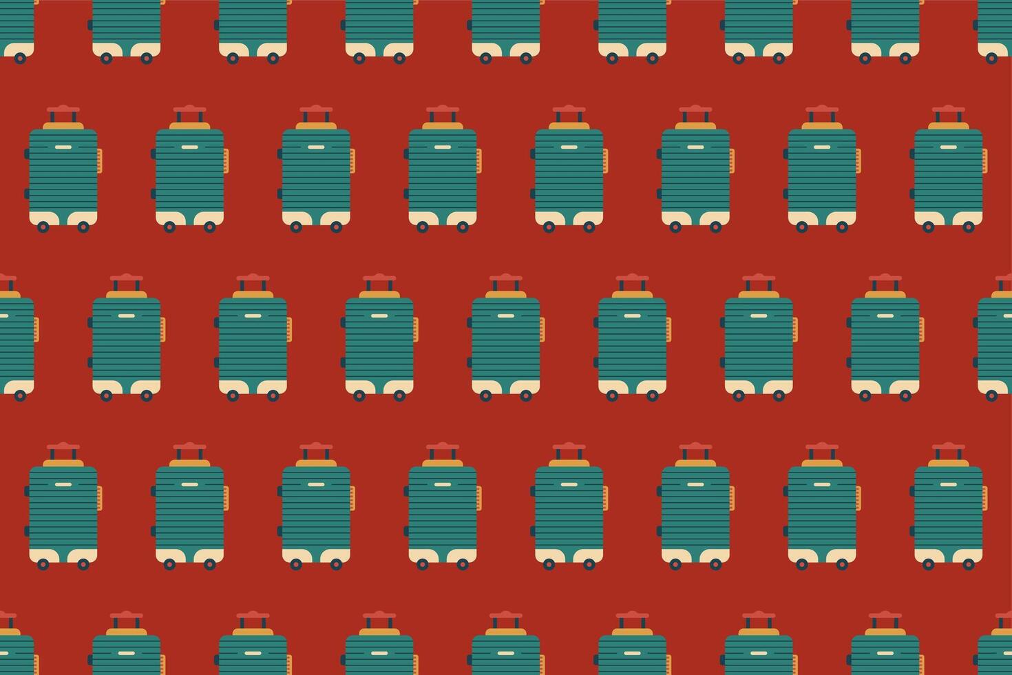 Seamless pattern background with flat luggage icon vector
