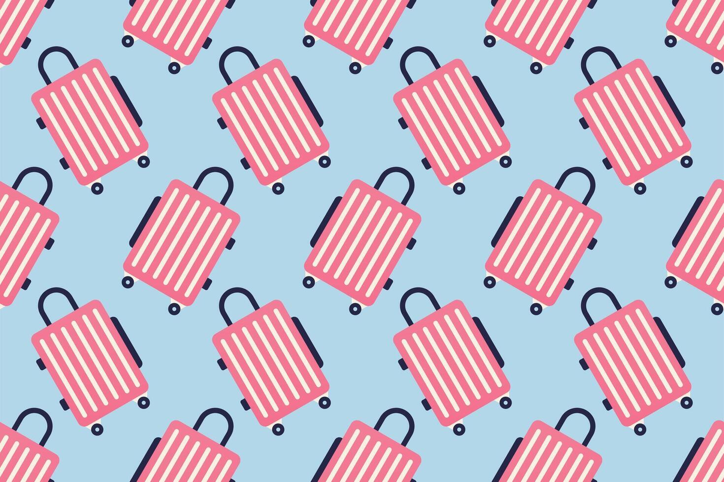 Seamless pattern background with flat luggage icon vector