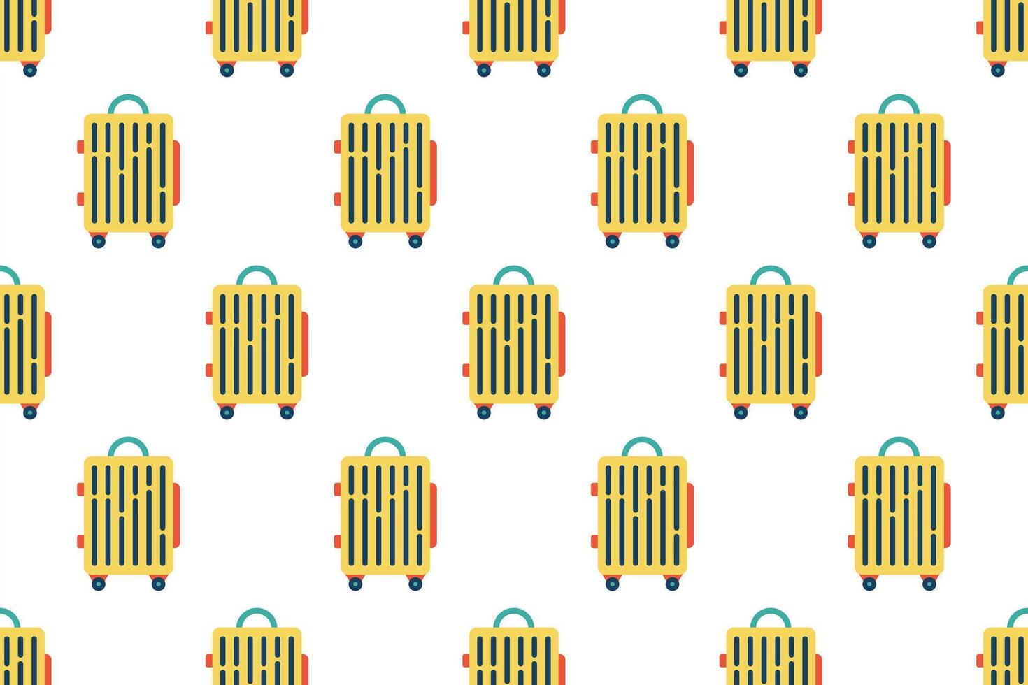 Seamless pattern background with flat luggage icon vector