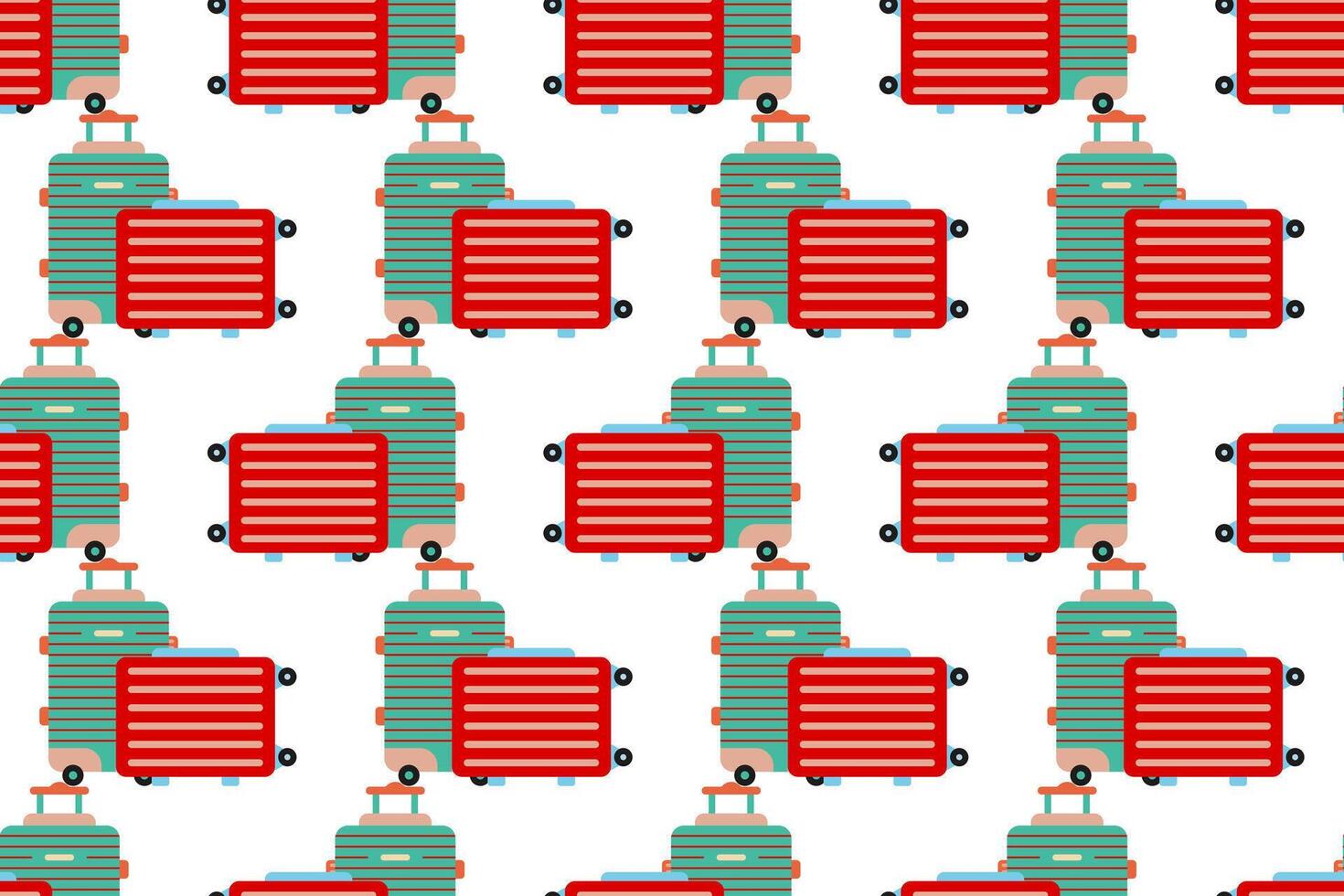 Seamless pattern background with flat luggage icon vector