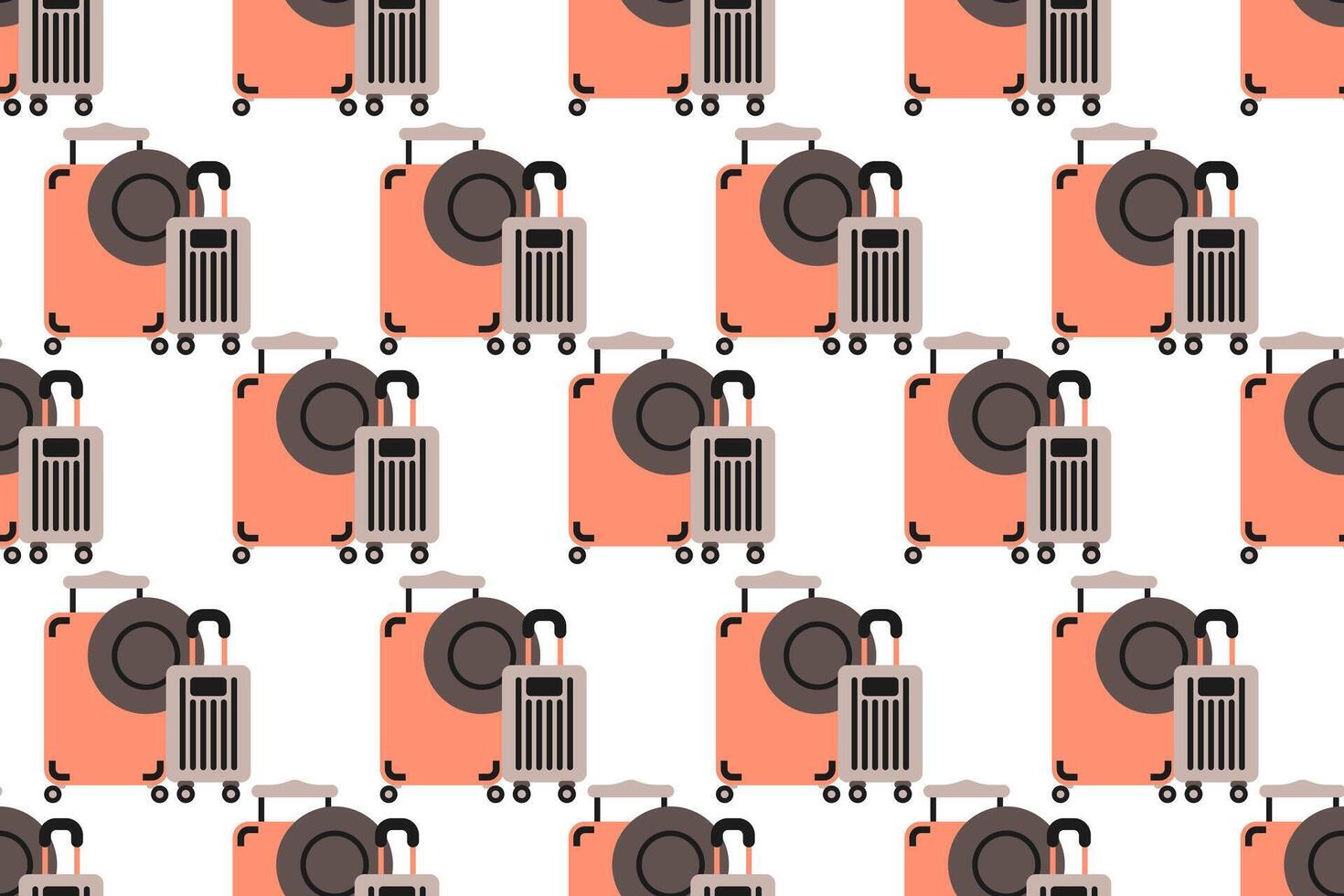 Seamless pattern background with flat luggage icon vector