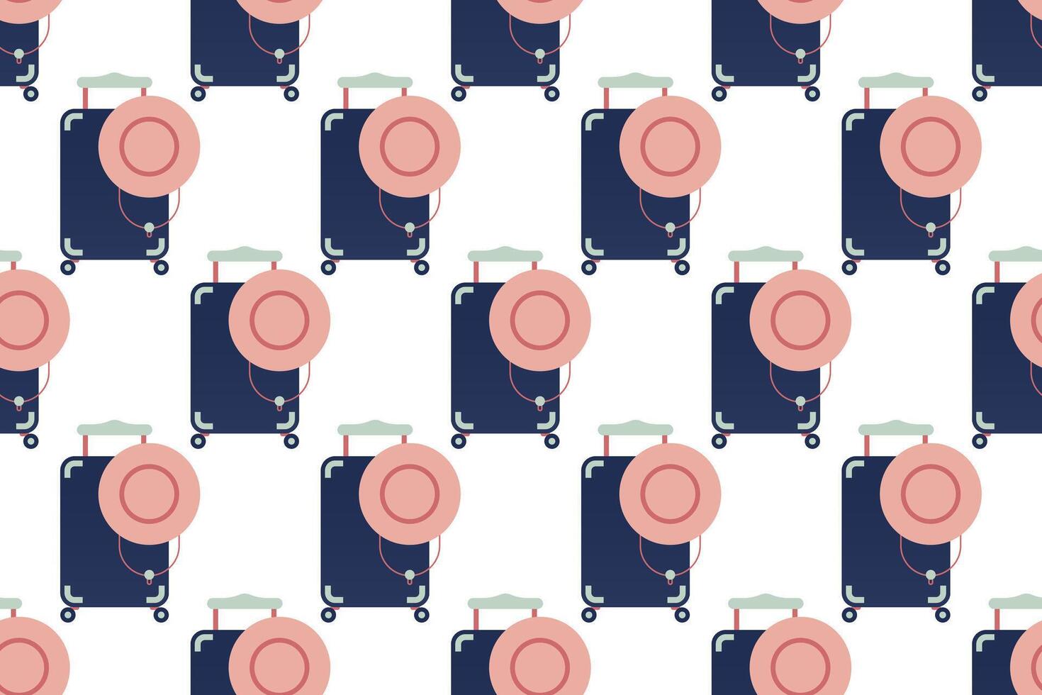 Seamless pattern background with flat luggage icon vector