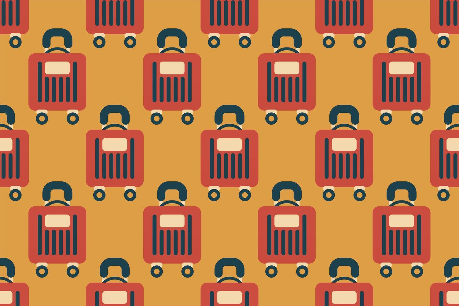 Seamless pattern background with flat luggage icon vector