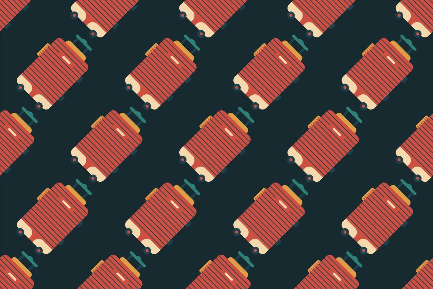 Seamless pattern background with flat luggage icon vector