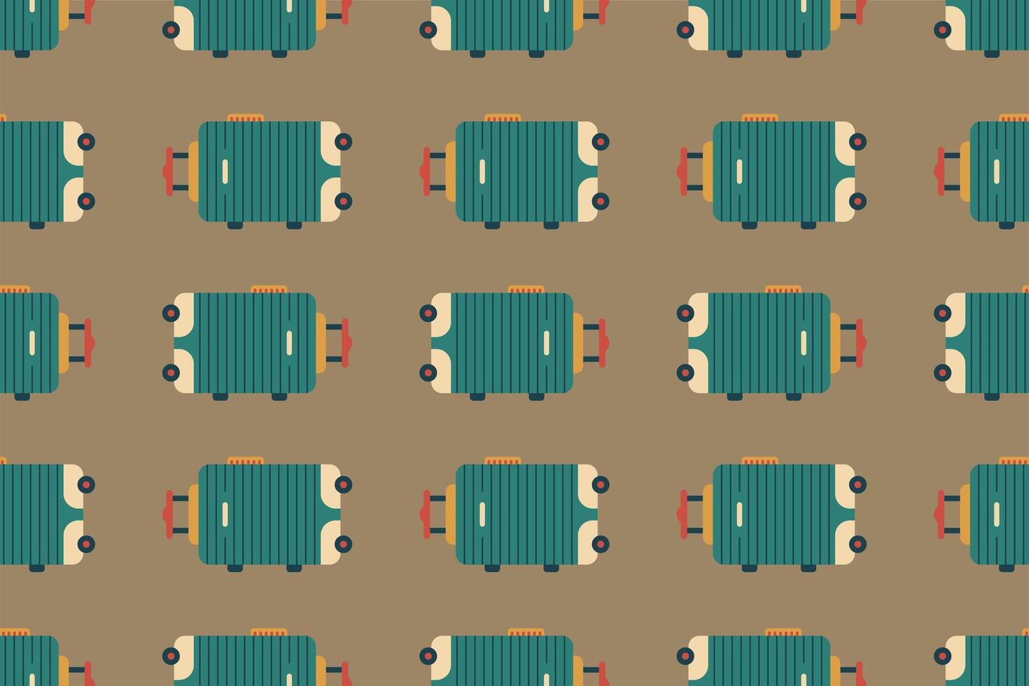Seamless pattern background with flat luggage icon vector