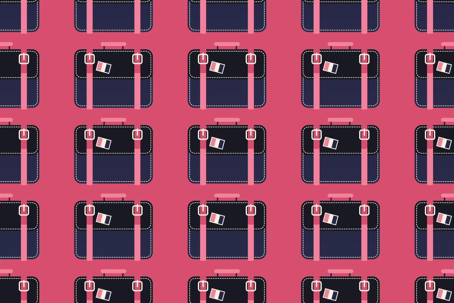 Seamless pattern background with flat luggage icon vector