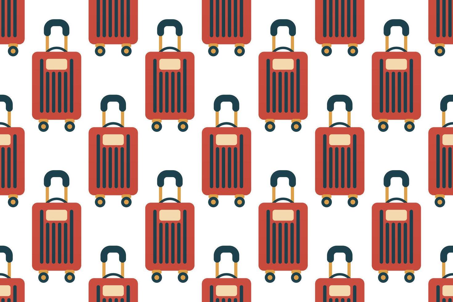 Seamless pattern background with flat luggage icon vector