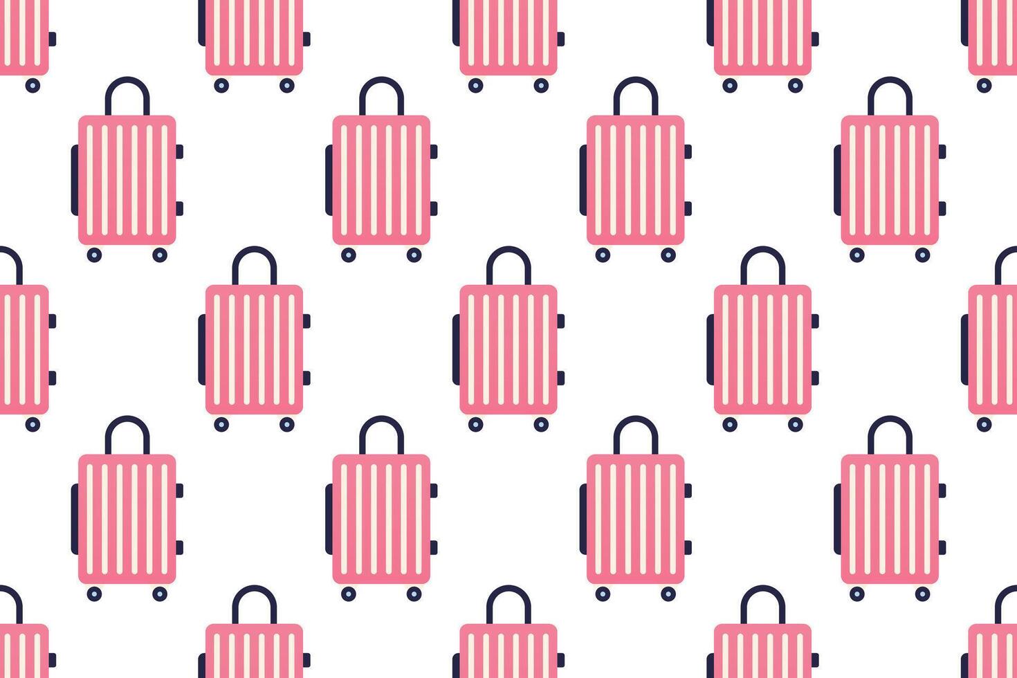 Seamless pattern background with flat luggage icon vector