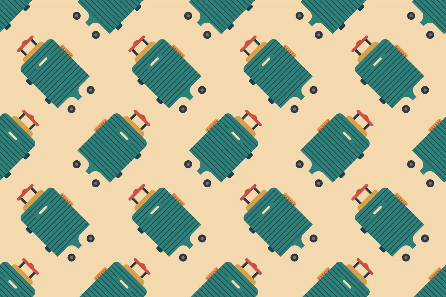Seamless pattern background with flat luggage icon vector