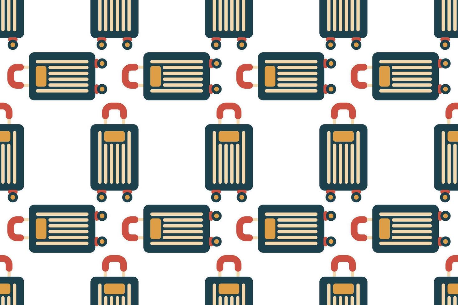 Seamless pattern background with flat luggage icon vector
