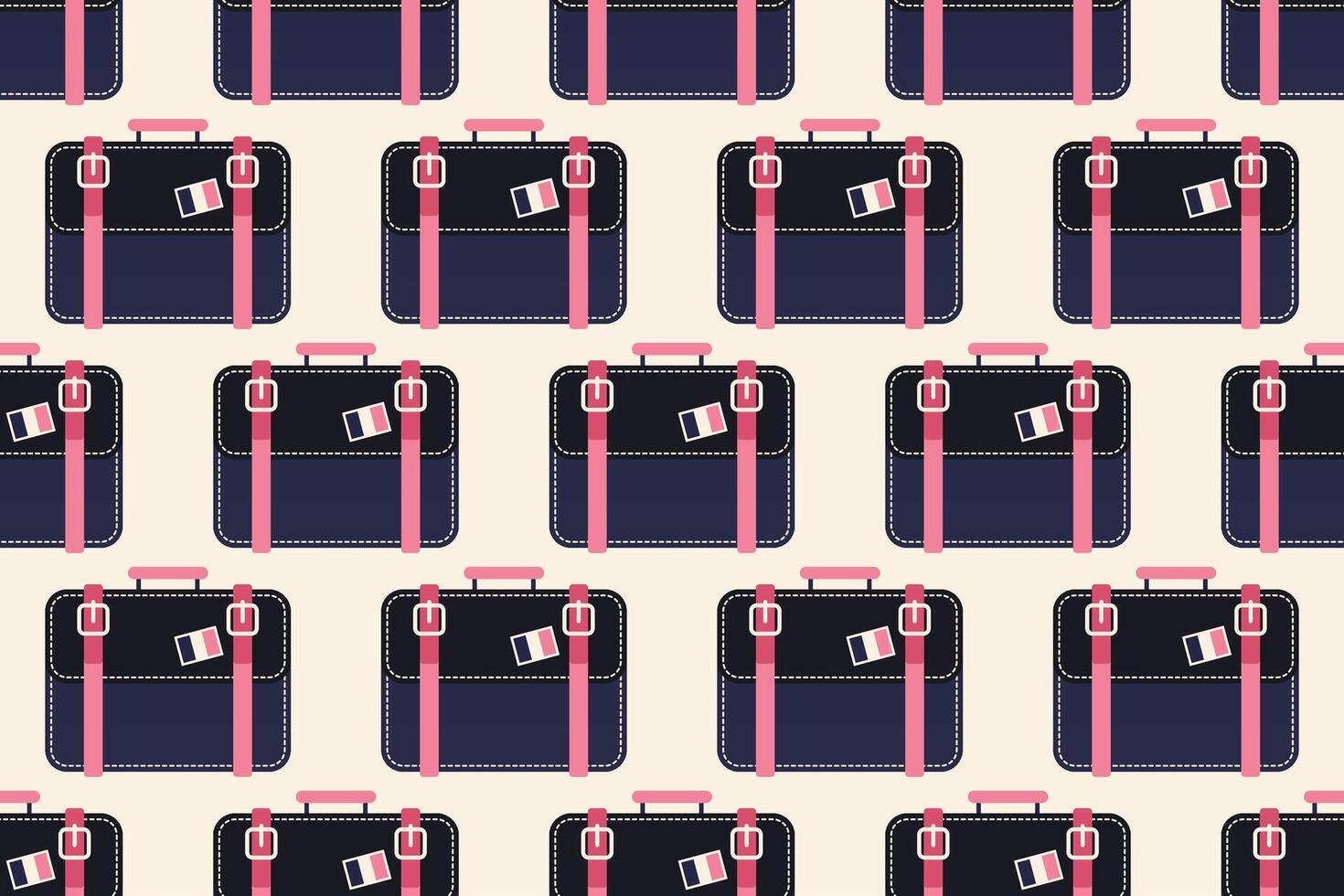 Seamless pattern background with flat luggage icon vector