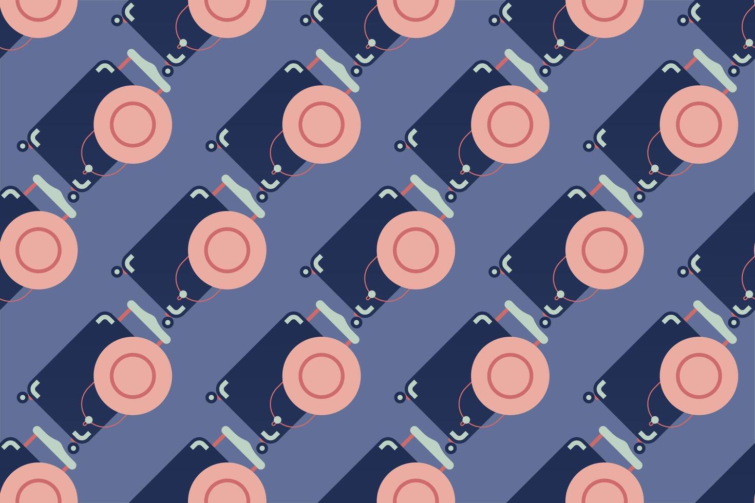 Seamless pattern background with flat luggage icon vector