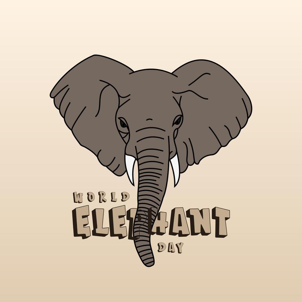 World elephant day. celebrated every year on August 12. Suitable for banner, poster, greeting card est vector