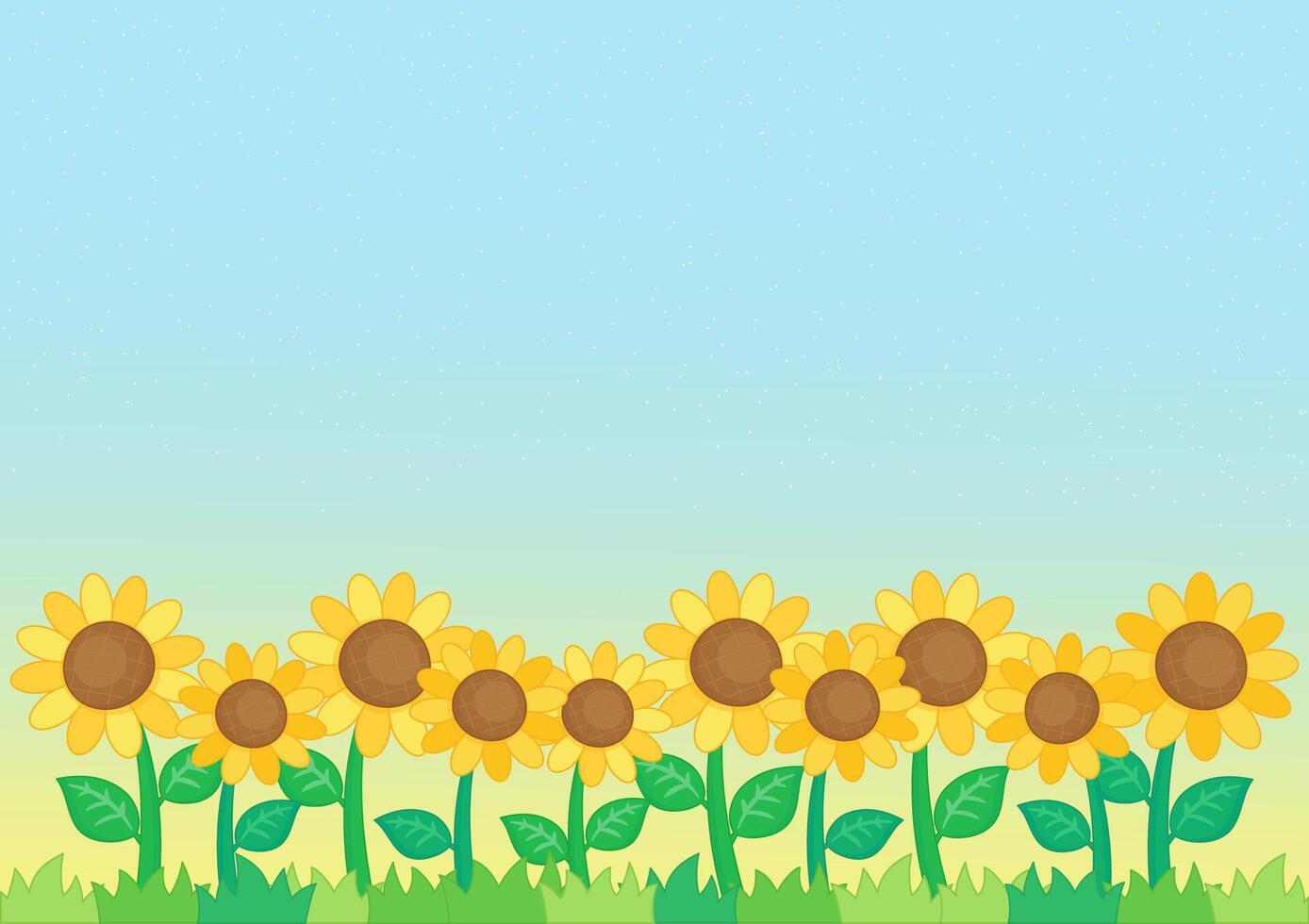 little sunflower field background vector