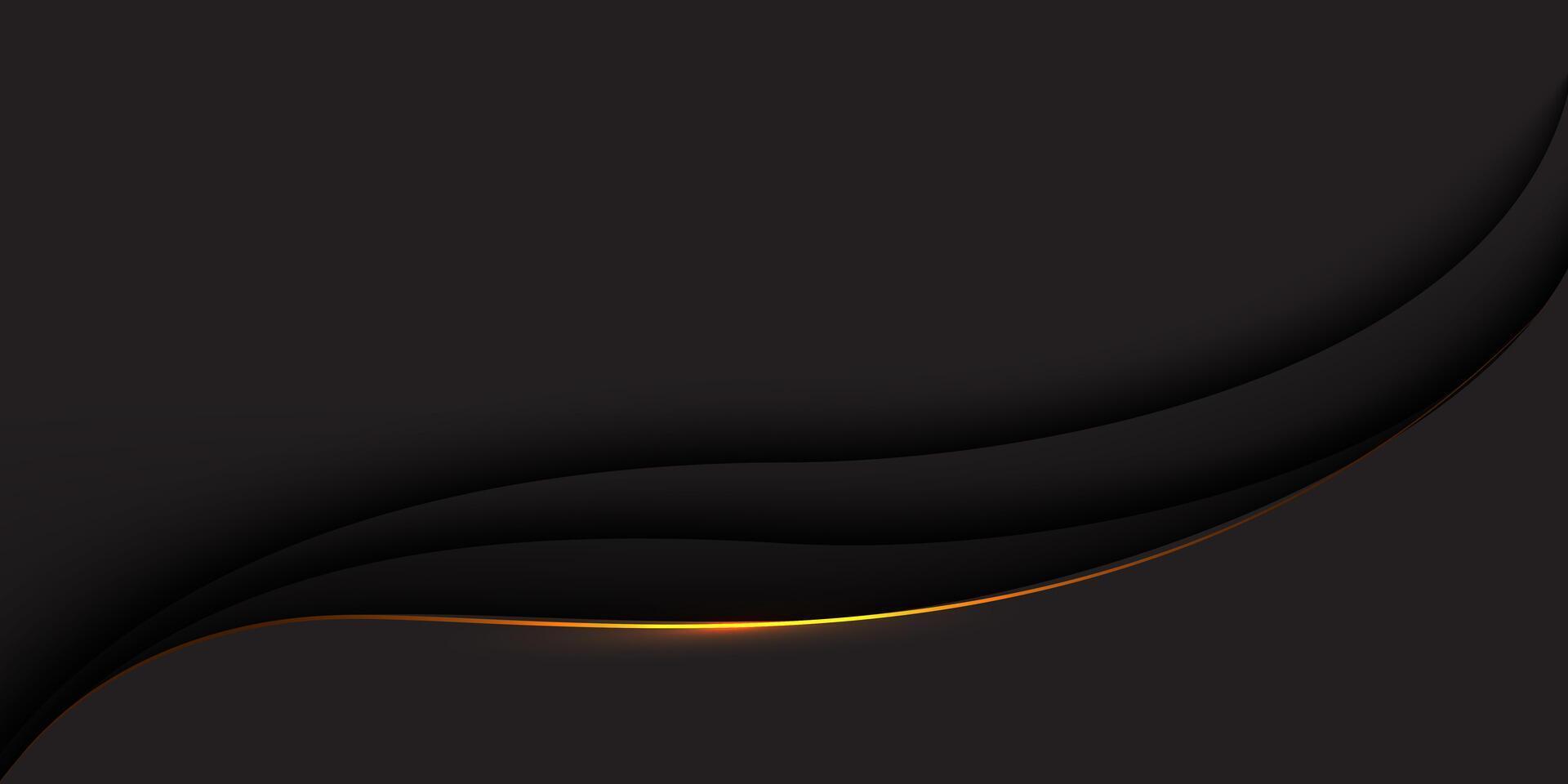 Abstract gold line curve black shadow overlap with blank space design modern futuristic luxury background vector