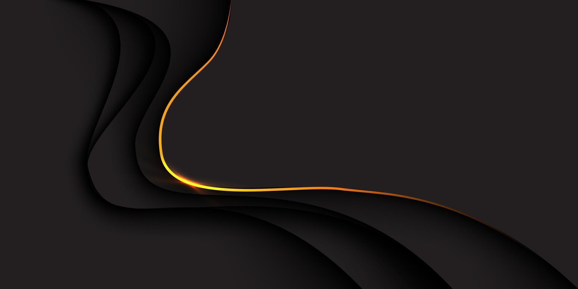 Abstract gold line curve black shadow overlap with blank space design modern futuristic luxury background vector