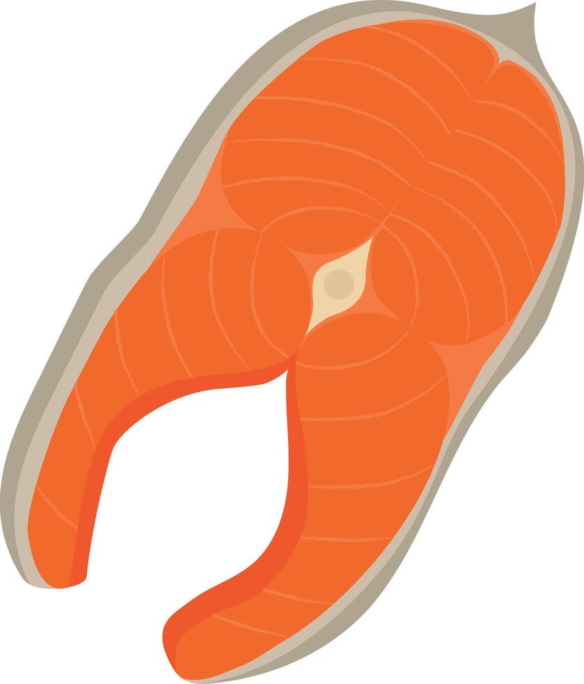 Salmon steak isolated in white background vector