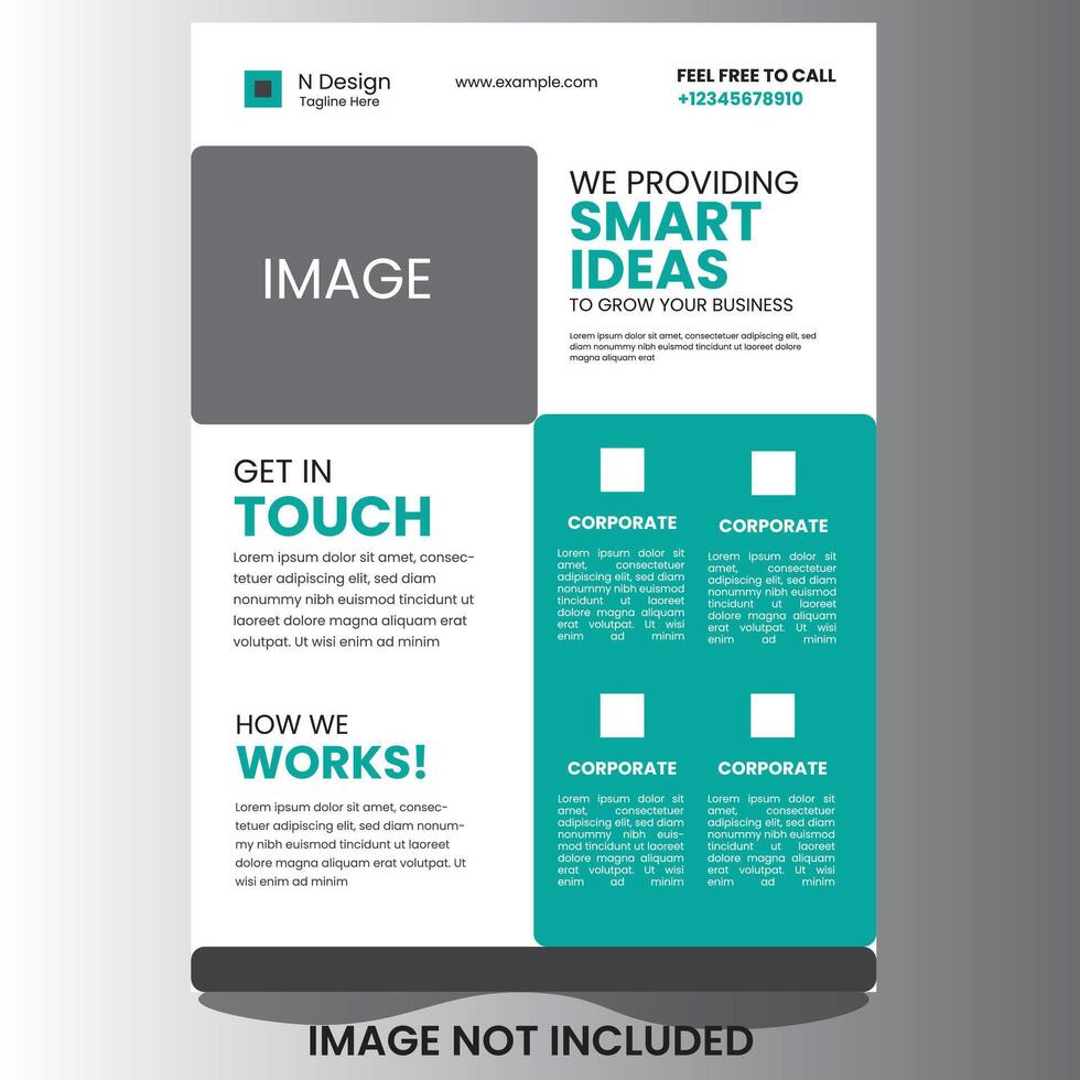 CREATIVE MINIMAL SIMPLE BUSINESS MODERN A4 SINGLE SIDED FLYER DESIGN TEMPLATE vector