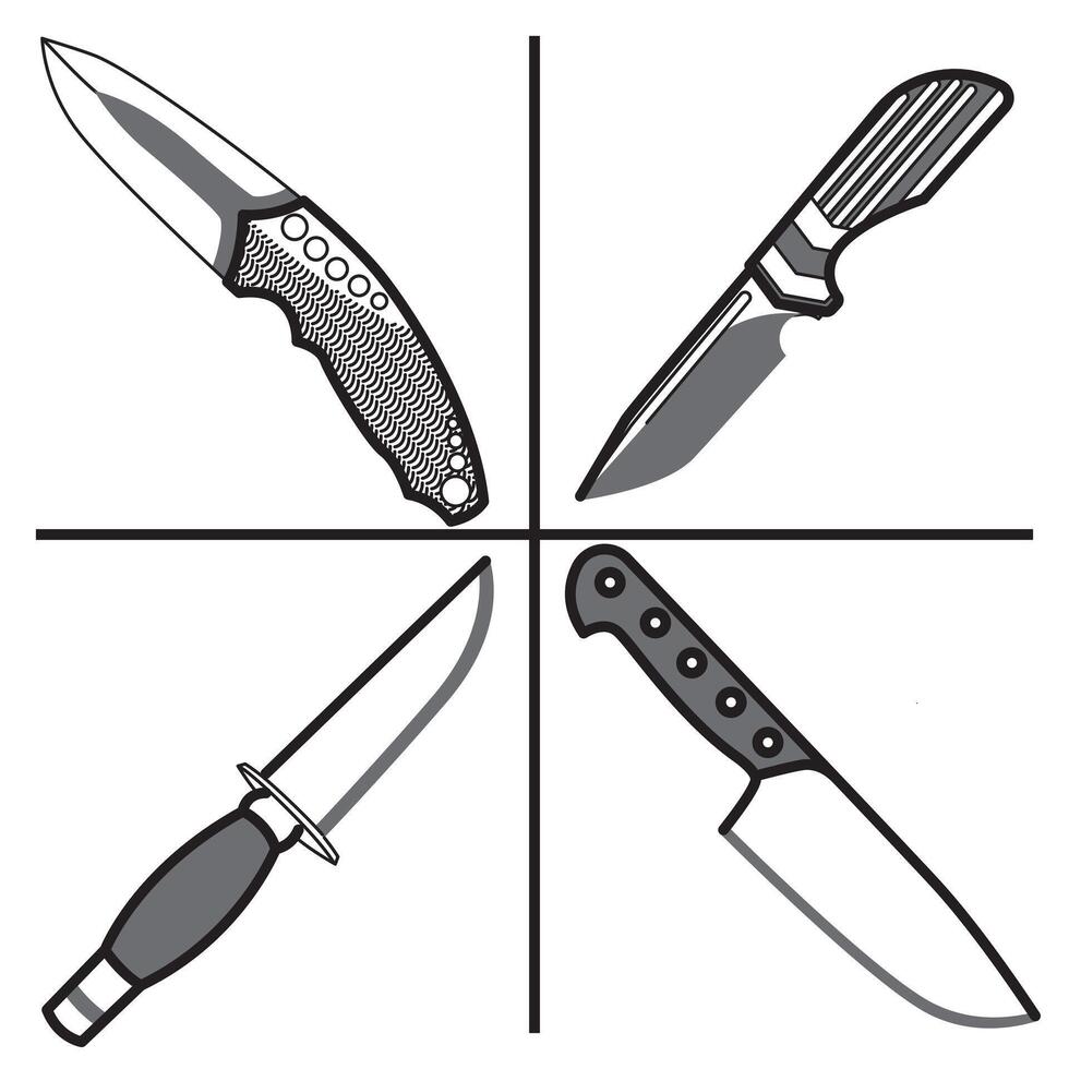 Various Types of Dagger, Knife, Blade vector