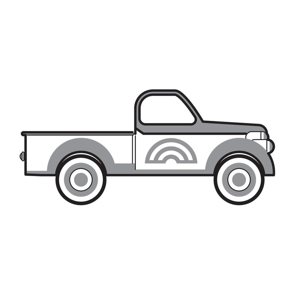 simple illustration of a pickup car vector