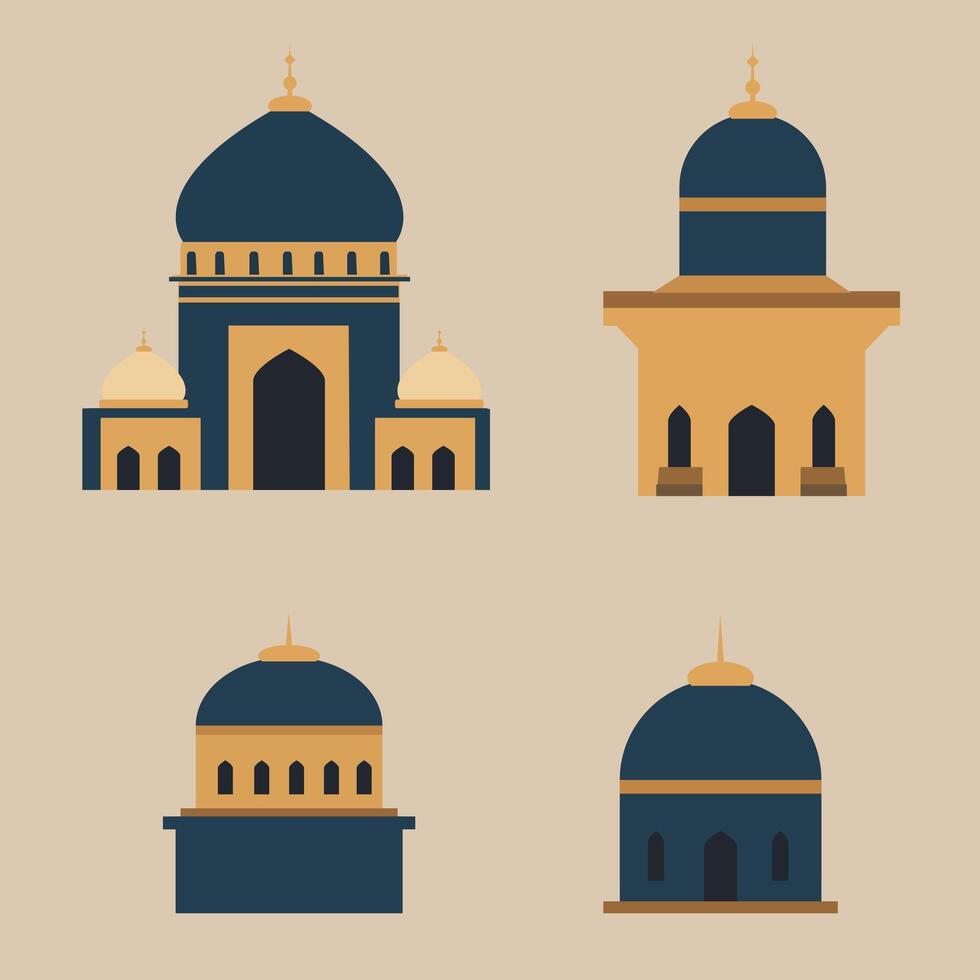 Flat simple mosque icon vector