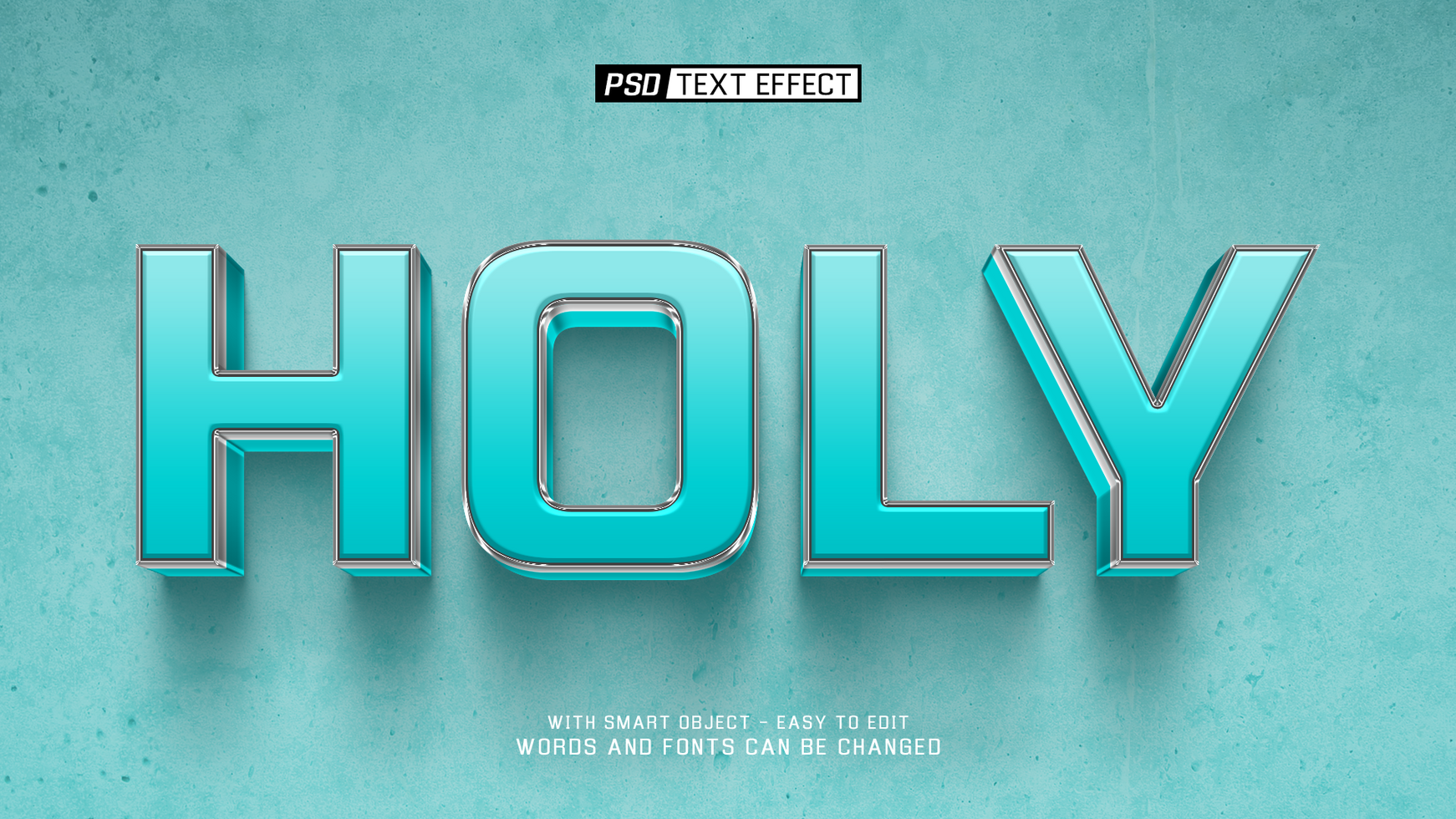 holy 3d text effect psd
