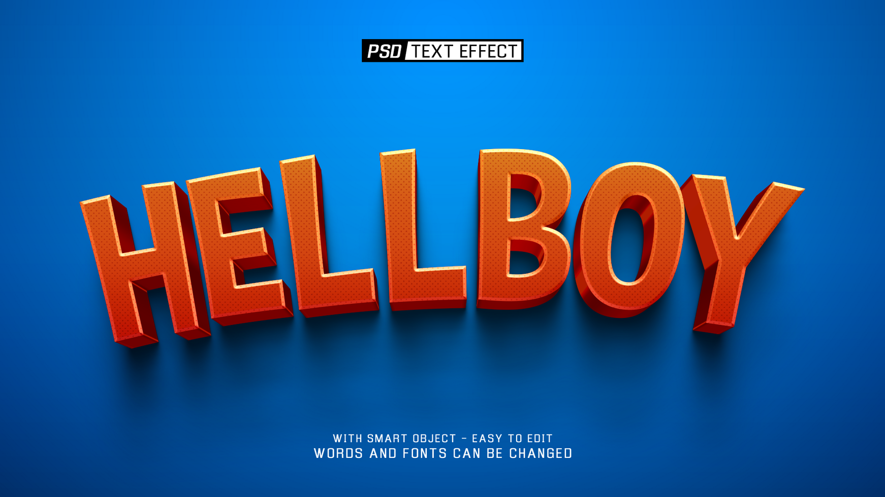 hellboy 3d text effect psd