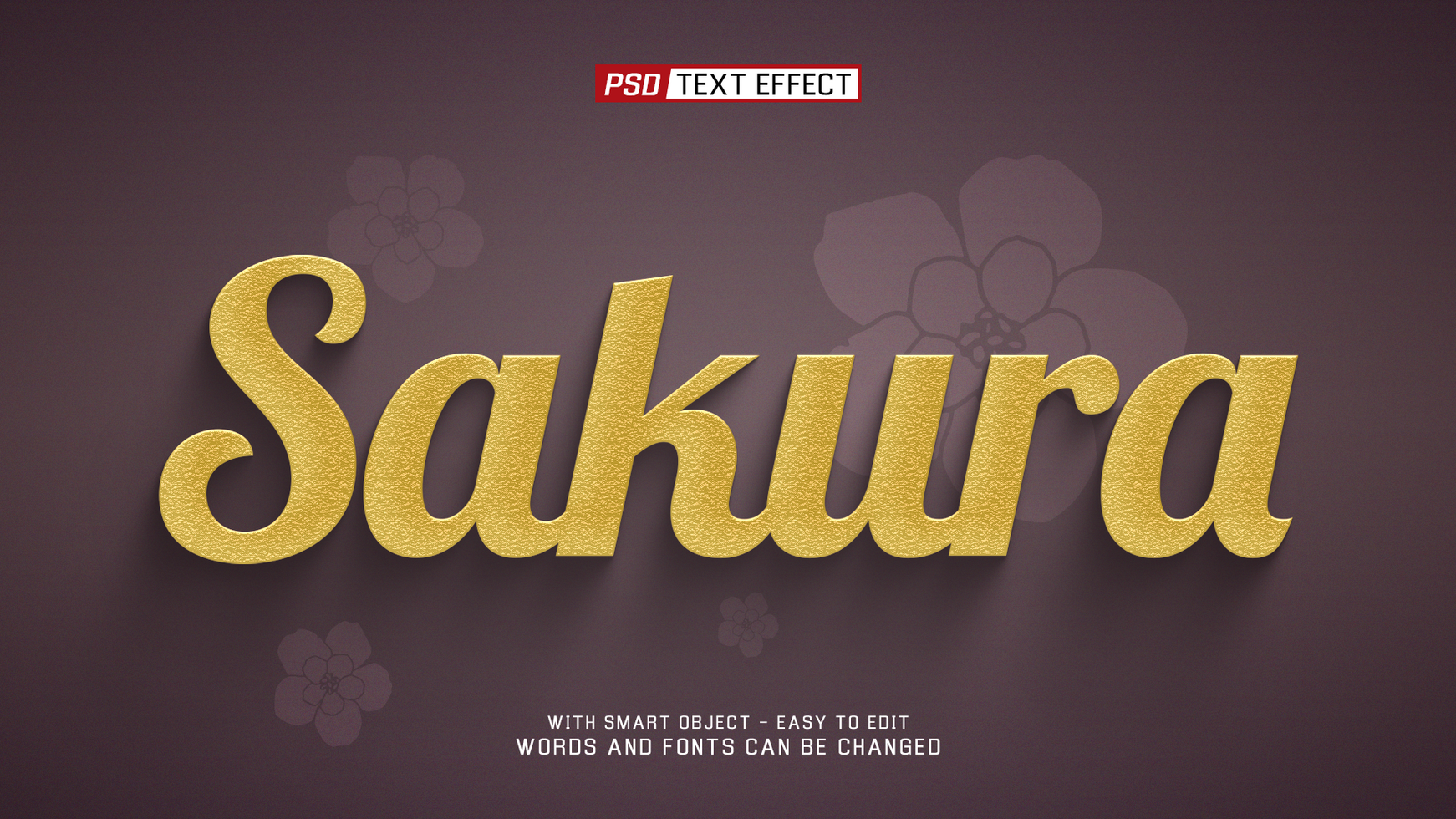 sakura 3d text effect psd